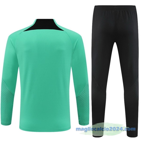 Set Completo Sudadera Formazione Paris Saint Germain 2022 2023 Verde Nero Poco Prezzo