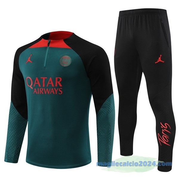 Set Completo Sudadera Formazione Paris Saint Germain 2022 2023 Verde Nero Rosso Poco Prezzo