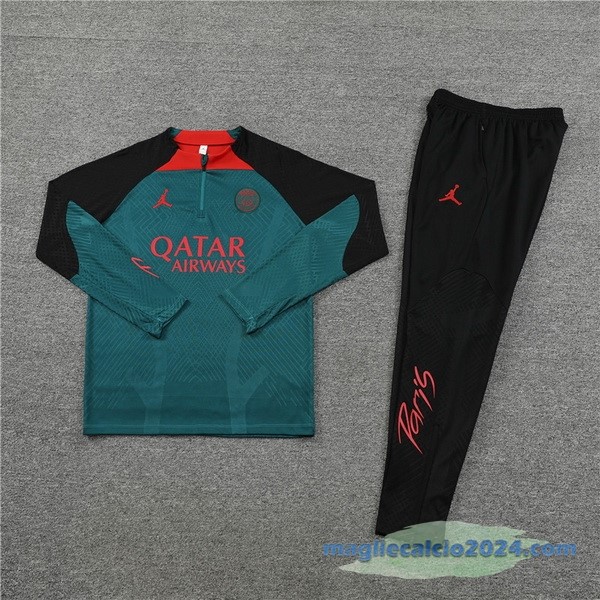 Set Completo Sudadera Formazione Paris Saint Germain 2022 2023 Verde Nero Rosso Poco Prezzo