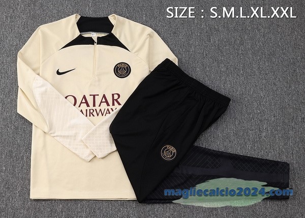 Set Completo Sudadera Formazione Paris Saint Germain 2023 2024 Giallo Nero Poco Prezzo