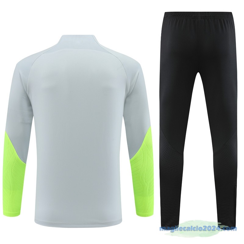 Set Completo Sudadera Formazione Paris Saint Germain 2023 2024 Grigio Verde Nero Poco Prezzo