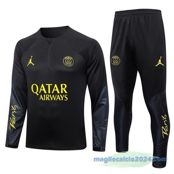 Set Completo Sudadera Formazione Paris Saint Germain 2023 2024 Nero Poco Prezzo
