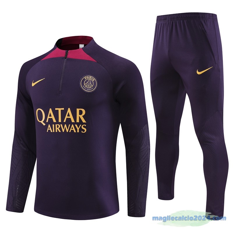 Set Completo Sudadera Formazione Paris Saint Germain 2023 2024 Purpureo I Rosso Poco Prezzo