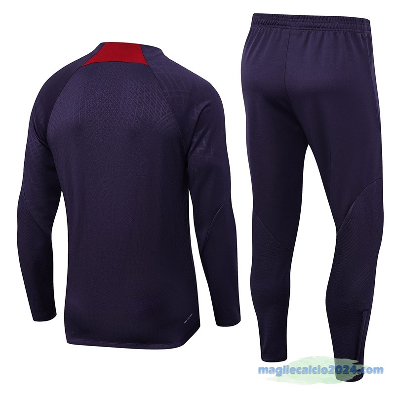 Set Completo Sudadera Formazione Paris Saint Germain 2023 2024 Purpureo Rosso Poco Prezzo