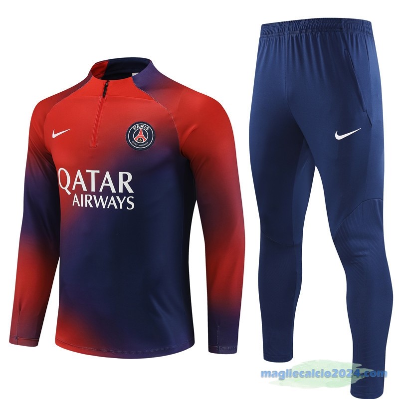 Set Completo Sudadera Formazione Paris Saint Germain 2023 2024 Rosso Azul Navy Poco Prezzo
