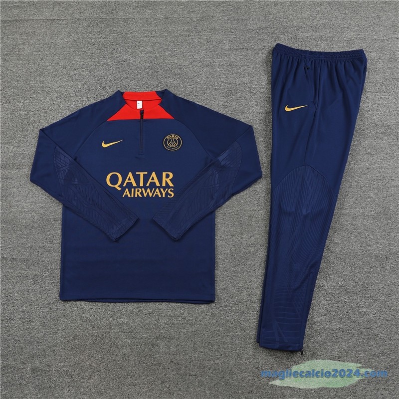 Set Completo Sudadera Formazione Paris Saint Germain Bambino 2023 2024 Azul Navy Rosso Poco Prezzo