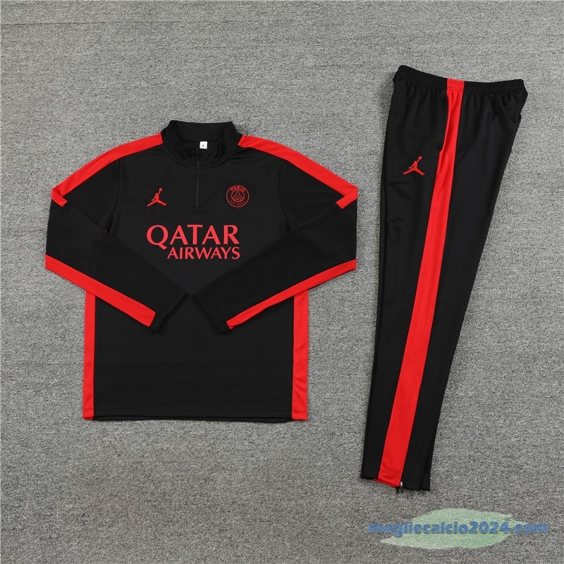 Set Completo Sudadera Formazione Paris Saint Germain Bambino 2023 2024 Rosso II Nero Poco Prezzo