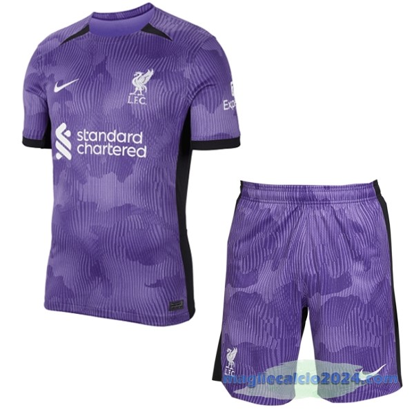 Terza Conjunto De Bambino Liverpool 2023 2024 Purpureo Poco Prezzo