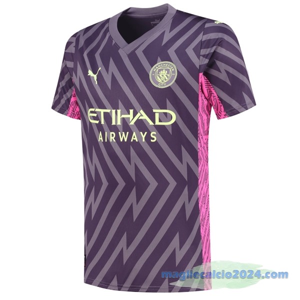 Thailandia Portiere Maglia Manchester City 2023 2024 Purpureo Poco Prezzo