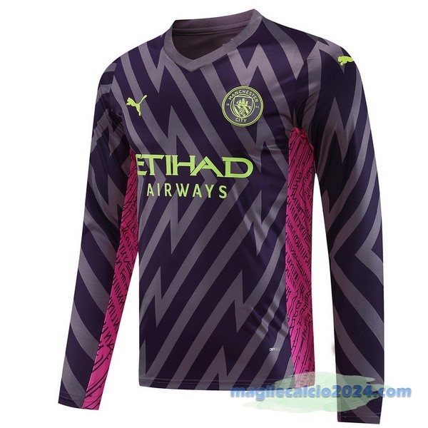 Thailandia Portiere Manica lunga Manchester City 2023 2024 Purpureo Poco Prezzo