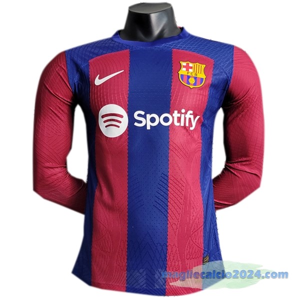 Thailandia Prima Giocatori Manica lunga Barcelona 2023 2024 Azul Poco Prezzo