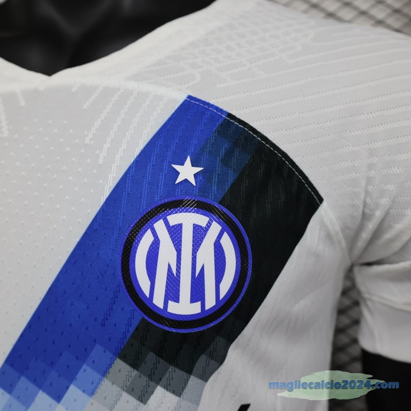 Thailandia Seconda Giocatori Maglia Inter Milán 2023 2024 Bianco Poco Prezzo