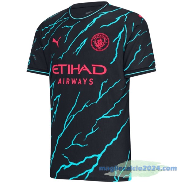Thailandia Terza Maglia Manchester City 2023 2024 Nero Poco Prezzo