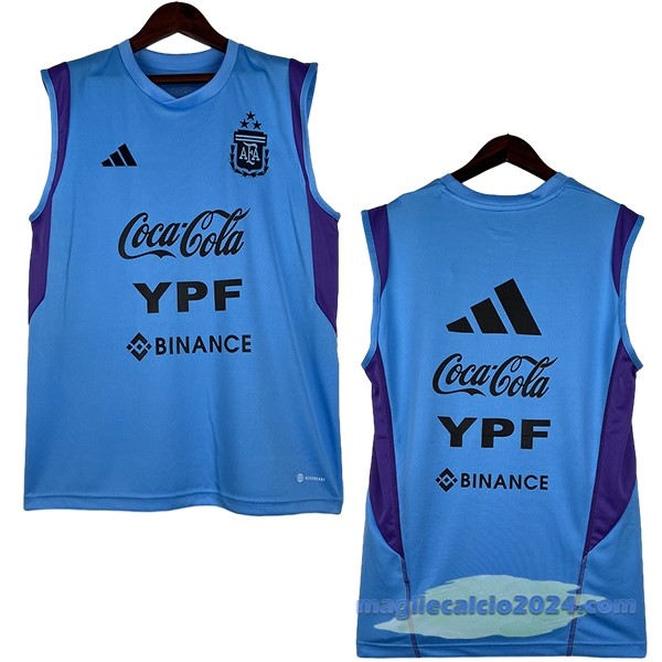 Entrenamiento Senza Maniche Argentina 2023 Blu Purpureo Poco Prezzo