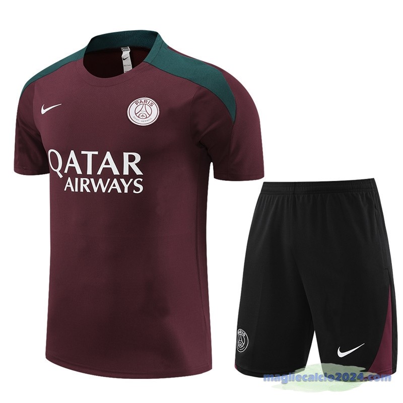 Entrenamiento Set Completo Bambino Paris Saint Germain 2023 2024 Borgogna Nero Poco Prezzo