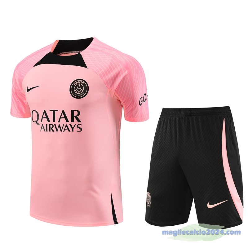 Entrenamiento Set Completo Bambino Paris Saint Germain 2023 2024 Rosa Nero Poco Prezzo