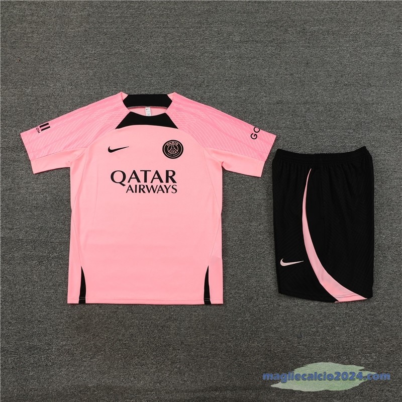 Entrenamiento Set Completo Bambino Paris Saint Germain 2023 2024 Rosa Nero Poco Prezzo