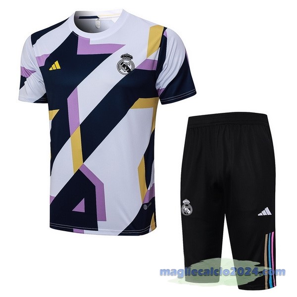 Entrenamiento Set Completo Real Madrid 2023 2024 Bianco Nero Giallo Poco Prezzo