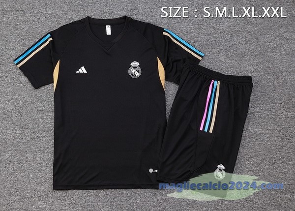 Entrenamiento Set Completo Real Madrid 2023 2024 Nero Giallo Poco Prezzo