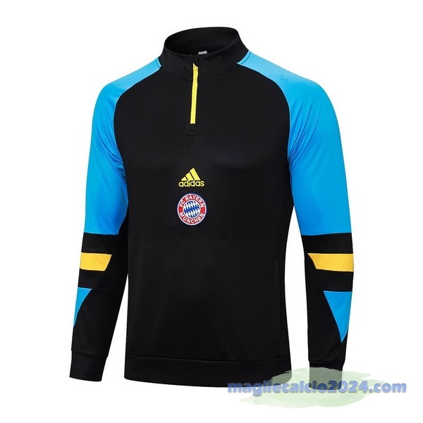 Felpa Allenamento Bayern Múnich 2023 2024 Nero Blu Giallo Poco Prezzo