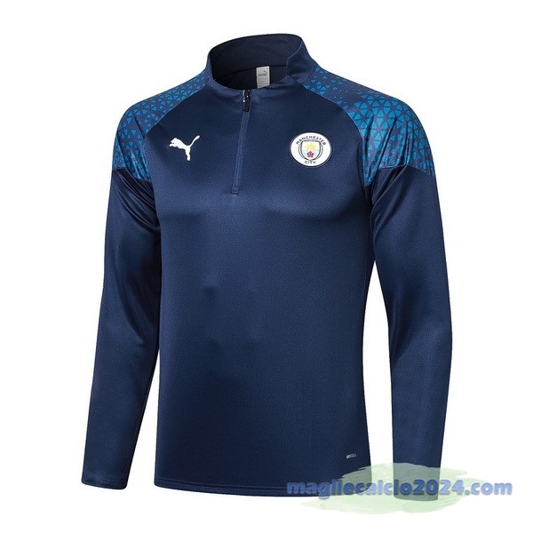 Felpa Allenamento Manchester City 2023 2024 Blu Navy Poco Prezzo