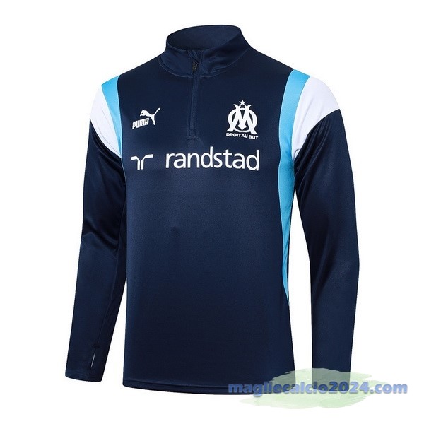 Felpa Allenamento Marsella 2023 2024 Blu Bianco Poco Prezzo