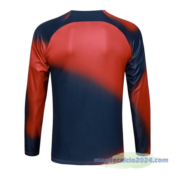 Felpa Allenamento Paris Saint Germain 2023 2024 Blu Navy Rosso Poco Prezzo