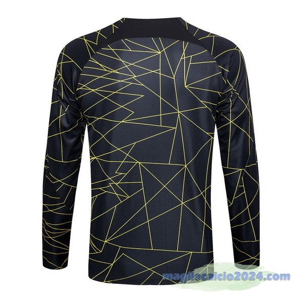 Felpa Allenamento Paris Saint Germain 2023 2024 Nero Giallo Poco Prezzo