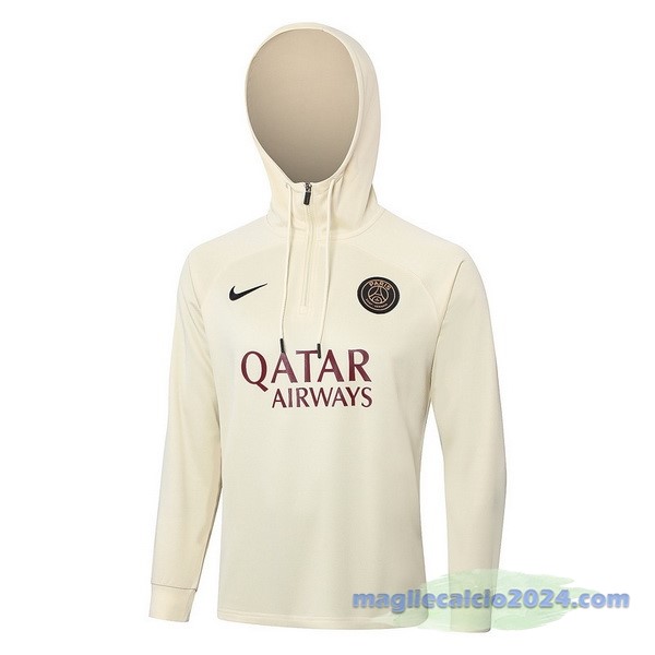 Felpa Cappuccio Paris Saint Germain 2023 2024 Giallo Nero Poco Prezzo