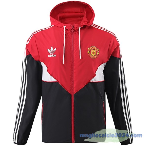 Giacca a vento Manchester United 2023 2024 Rosso Nero Bianco Poco Prezzo