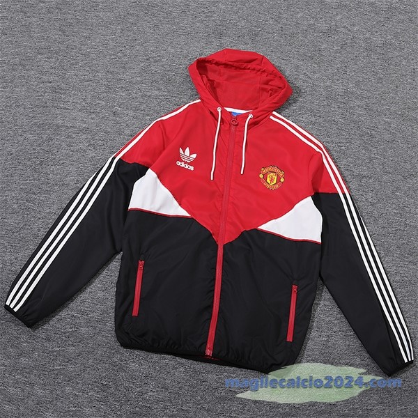 Giacca a vento Manchester United 2023 2024 Rosso Nero Bianco Poco Prezzo