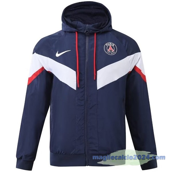 Giacca a vento Paris Saint Germain 2023 2024 Blu Navy Bianco Rosso Poco Prezzo