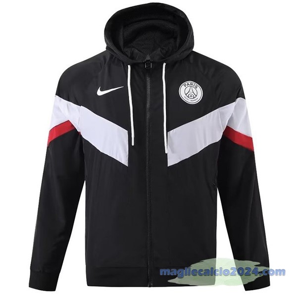 Giacca a vento Paris Saint Germain 2023 2024 Nero Bianco Rosso Poco Prezzo
