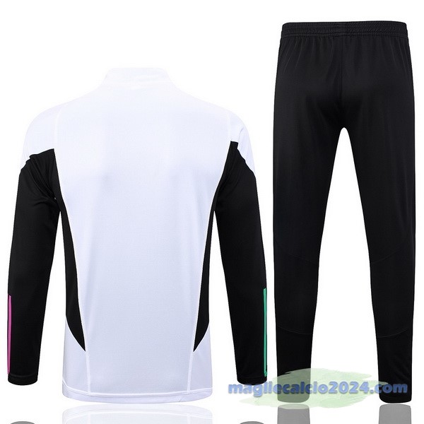 Set Completo Felpa Allenamento Bayern Múnich 2023 2024 Bianco Nero Purpureo Poco Prezzo
