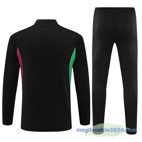 Set Completo Felpa Allenamento Bayern Múnich 2023 2024 Nero Purpureo Bianco Poco Prezzo