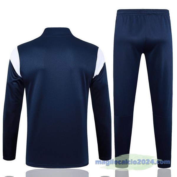 Set Completo Felpa Allenamento Marsella 2023 2024 Blu II Bianco Poco Prezzo