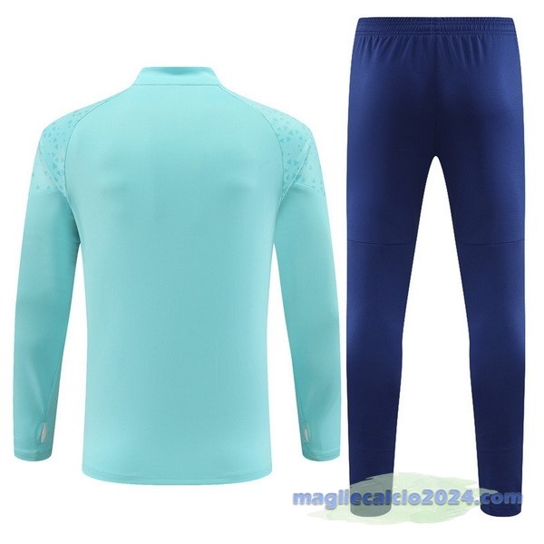 Set Completo Felpa Allenamento Marsella 2023 2024 Blu I Verde Poco Prezzo