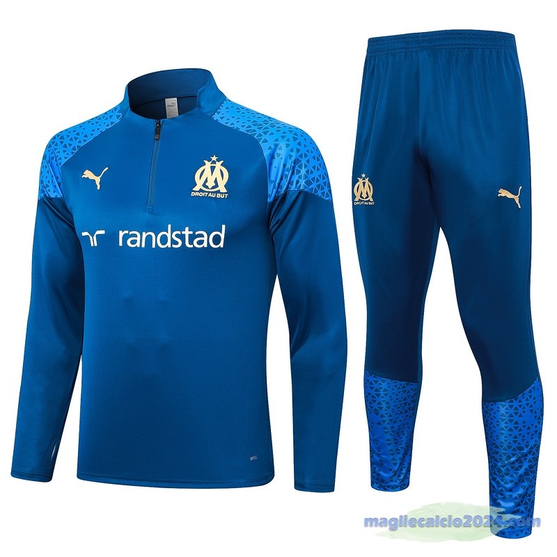 Set Completo Felpa Allenamento Marsella 2023 2024 I Blu Poco Prezzo