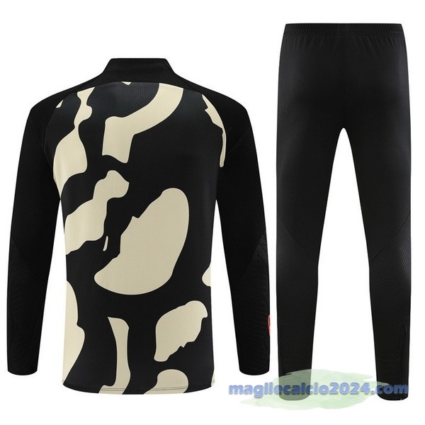 Set Completo Felpa Allenamento Paris Saint Germain 2023 2024 Giallo Nero Arancione Poco Prezzo