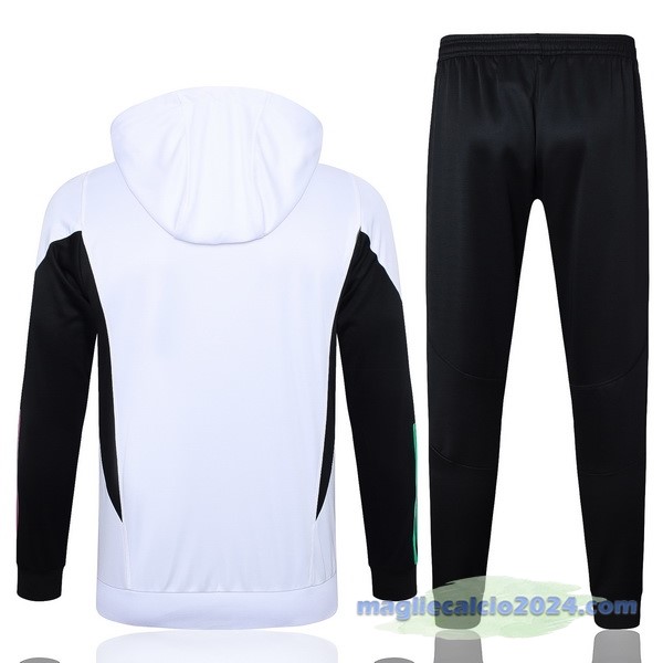 Set Completo Felpa Cappuccio Bayern Múnich 2023 2024 Bianco Nero Poco Prezzo