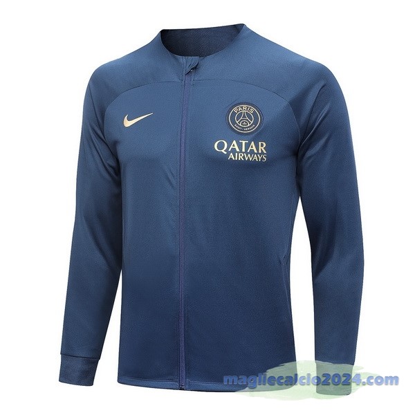Set Completo Lunga Zip Giacca Paris Saint Germain 2023 2024 Blu Navy Poco Prezzo