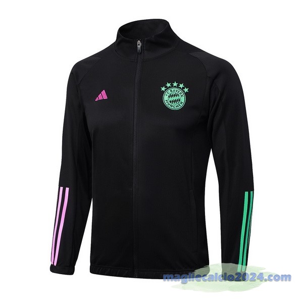 Set Completo Lunga Zip Giacca Real Madrid 2023 2024 Nero Purpureo Poco Prezzo