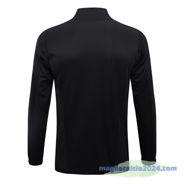 Set Completo Lunga Zip Giacca Real Madrid 2023 2024 Nero Purpureo Poco Prezzo