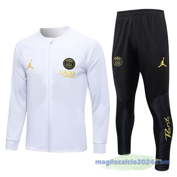 Set Completo Set Completo Lunga Zip Giacca Bambino Paris Saint Germain 2023 2024 Bianco Nero Poco Prezzo
