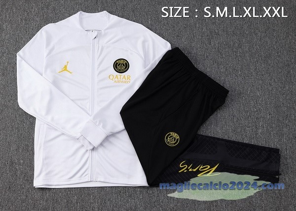 Set Completo Set Completo Lunga Zip Giacca Bambino Paris Saint Germain 2023 2024 Bianco Nero Poco Prezzo