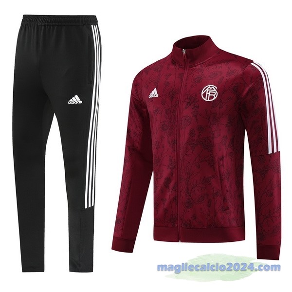 Set Completo Set Completo Lunga Zip Giacca Bayern Múnich 2023 2024 Nero Borgogna Poco Prezzo