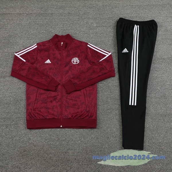 Set Completo Set Completo Lunga Zip Giacca Bayern Múnich 2023 2024 Nero Borgogna Poco Prezzo