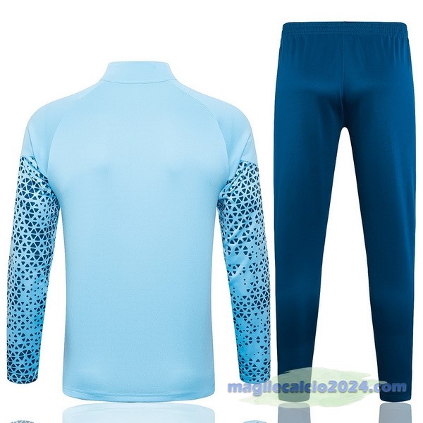 Set Completo Set Completo Lunga Zip Giacca Manchester City 2023 2024 Blu Poco Prezzo