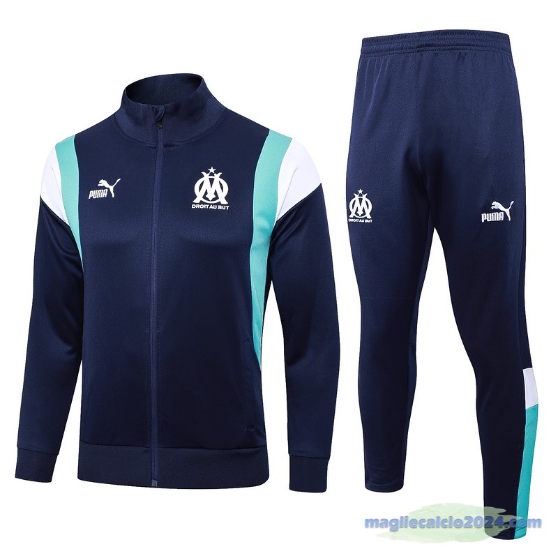 Set Completo Set Completo Lunga Zip Giacca Marsella 2023 2024 Blu Navy Bianco Poco Prezzo