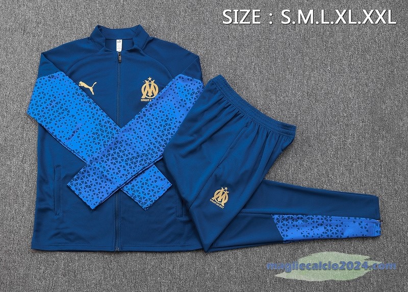 Set Completo Set Completo Lunga Zip Giacca Marsella 2023 2024 Blu Navy Poco Prezzo